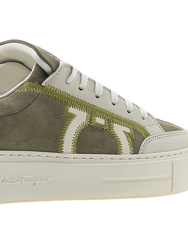 Gancini logo patch sneakers BORG5 OLIVO BUS SUEDE 0757669 - SALVATORE FERRAGAMO - BALAAN 10