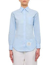 Logo Patch Cotton Shirt Light Blue - THOM BROWNE - BALAAN 2