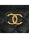 CC Logo Pop Inside Gold Caviar Card Wallet Black - CHANEL - BALAAN 7