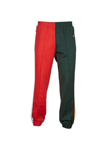 Men's RUNWAY Plain Cotton Logo Track Pants Green Red - BURBERRY - BALAAN 1