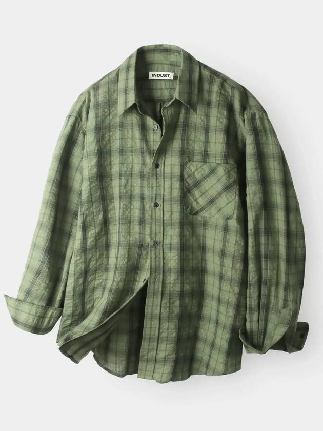 Breed Wrinkle Check Shirt Khaki - INDUST - BALAAN 8