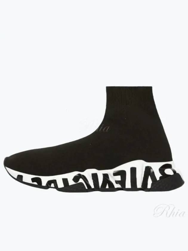 Speedrunner Graffiti Logo Sole High Top Sneakers Black - BALENCIAGA - BALAAN 2