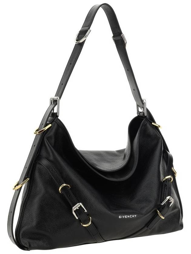 Voyou Medium Leather Shoulder Bag Black - GIVENCHY - BALAAN 2