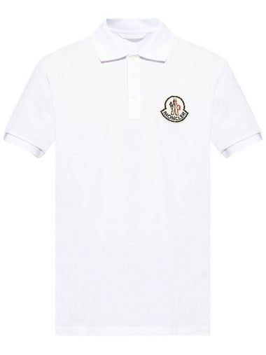 Logo Patch Cotton Polo Shirt White - MONCLER - BALAAN 1