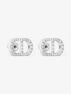 Petit CD Stud Crystal Earrings Silver - DIOR - BALAAN 4