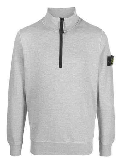 Wappen Patch Half Zip-up Sweatshirt Grey - STONE ISLAND - BALAAN 2