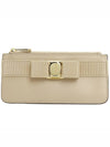 New Vara Bow Zipper Card Wallet Beige - SALVATORE FERRAGAMO - BALAAN 2