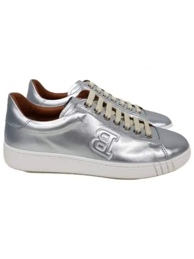 Wivian Leather Low Top Sneakers Silver - BALLY - BALAAN 1