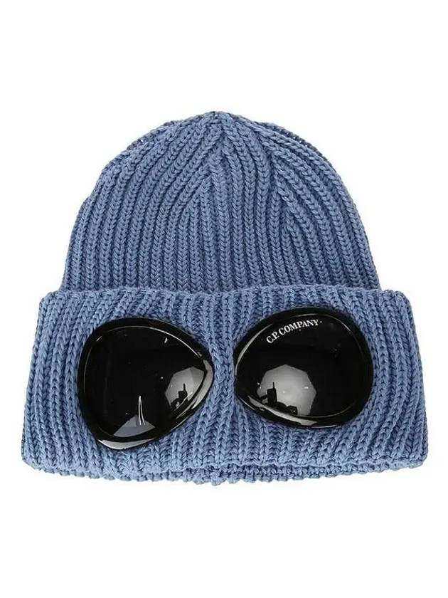 Signature Goggles Wool Beanie Blue - CP COMPANY - BALAAN 2