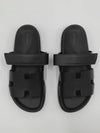 Hermes Chypre H Logo Calfskin Sandals Black - HERMES - BALAAN 3