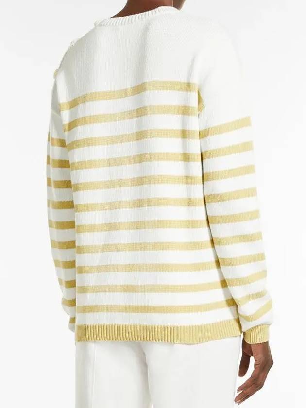 Women's Ragno Striped Knit Top Yellow - MAX MARA - BALAAN 4