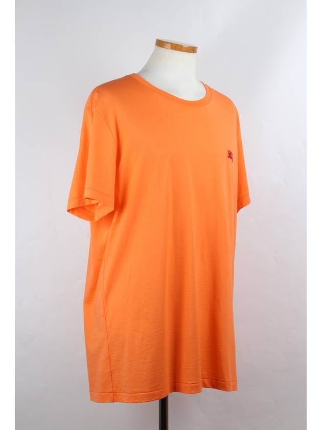 Embroidered Logo Short Sleeve T Shirt Orange XL - BURBERRY - BALAAN 7