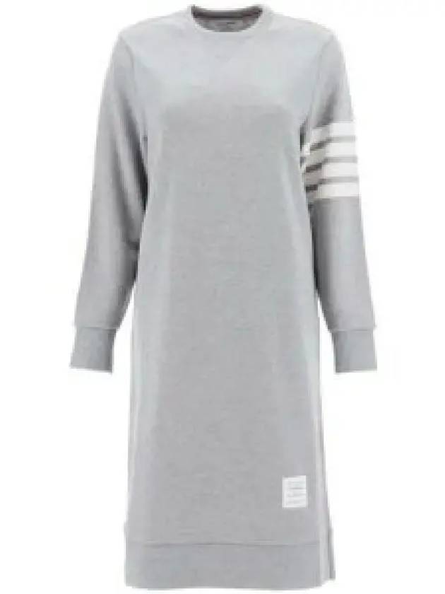 Classic Loopback 4-Bar Sweater Midi Dress Light Grey - THOM BROWNE - BALAAN 2