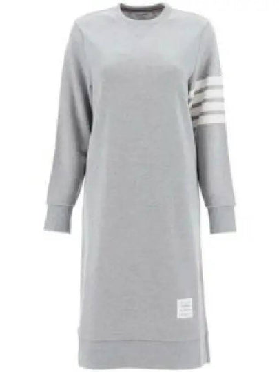 Classic Loopback 4-Bar Sweater Midi Dress Light Grey - THOM BROWNE - BALAAN 2