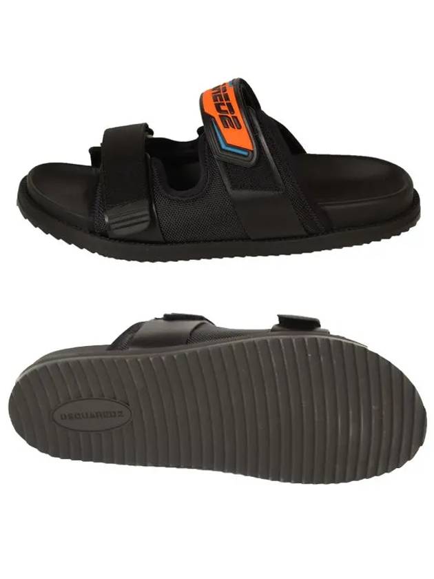 Men's Logo Strap Slipper Black - DSQUARED2 - BALAAN 3