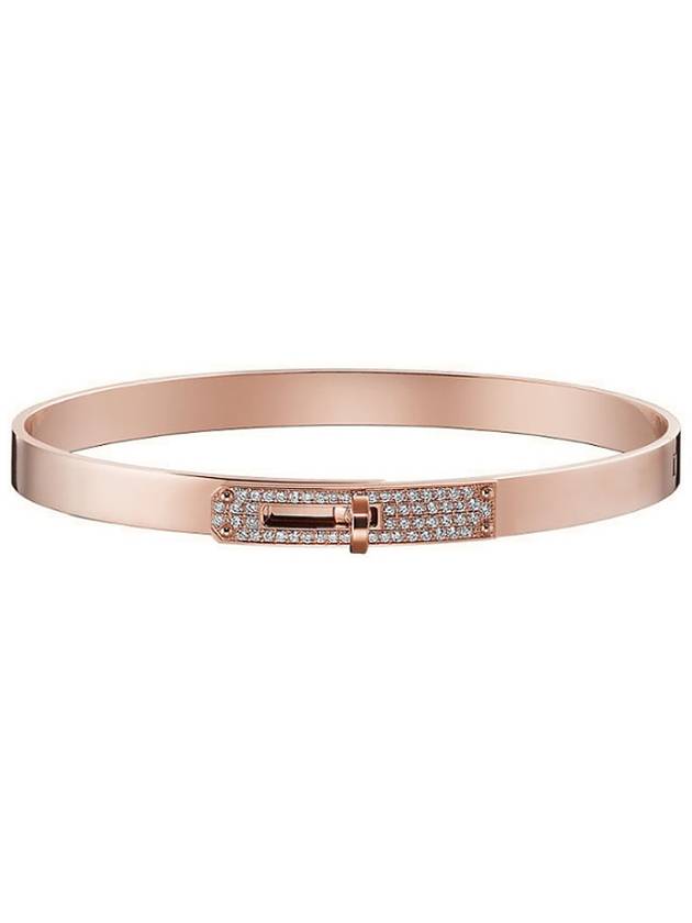 Kelly Half Diamond Small Bracelet Rose Gold - HERMES - BALAAN 2