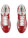 America's Cup Leather Low Top Sneakers Silver Red - PRADA - BALAAN 2