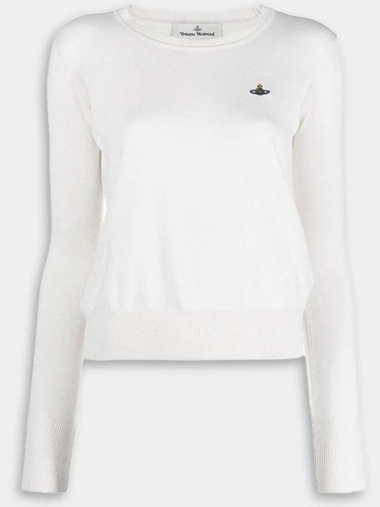 ORB Embroid Logo Knit Top Cream - VIVIENNE WESTWOOD - BALAAN 2