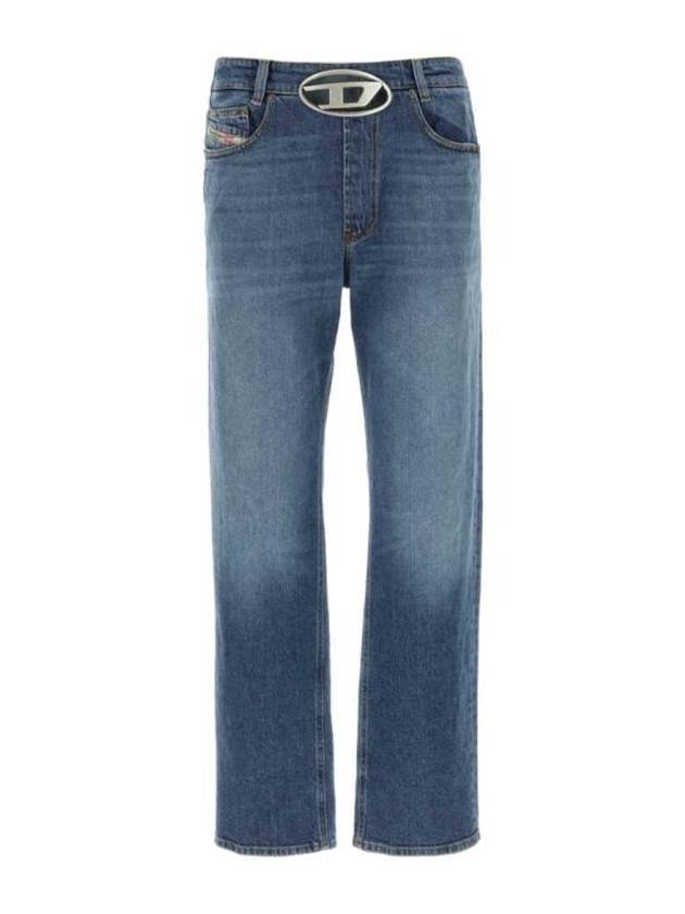 Women's D Arc Logo Buckle Denim Straight Jeans Blue - DIESEL - BALAAN 2