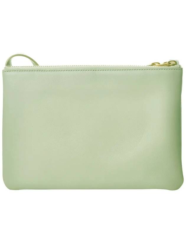 Trio Medium Lambskin Shoulder Bag Light Green - CELINE - BALAAN.