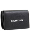 Logo Print Tri-Fold Half Wallet Black - BALENCIAGA - BALAAN 4