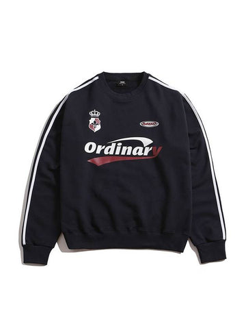 Overfit Track Sporty Uniform Sweatshirt Navy - MOO - BALAAN 1