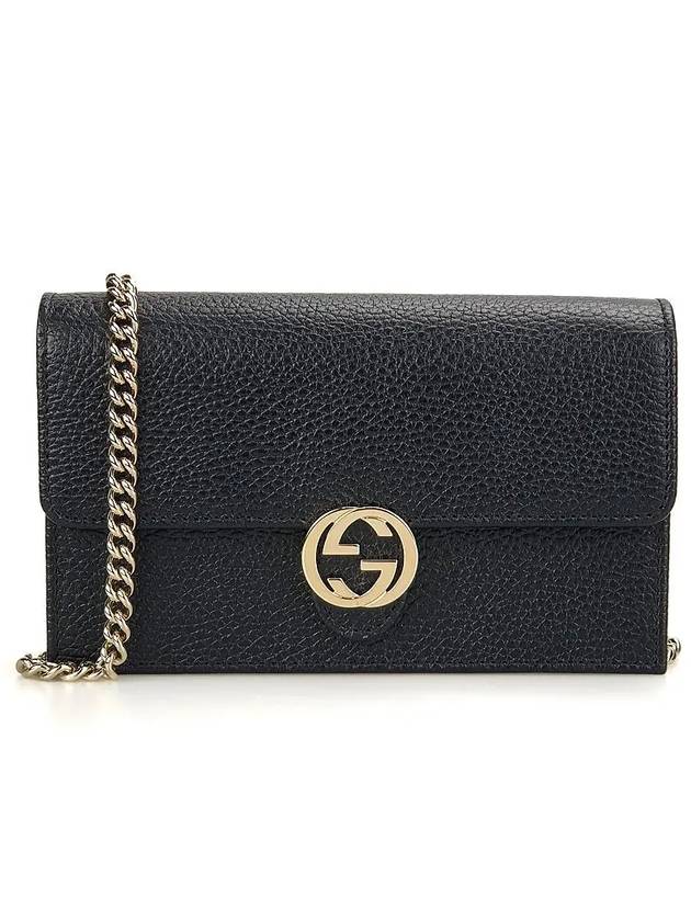 GG Interlocking Chain Strap Cross Bag Black - GUCCI - BALAAN 2