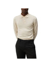 Noel Merino Long Sleeve Polo Knit Top Oyster Grey - J.LINDEBERG - BALAAN 1