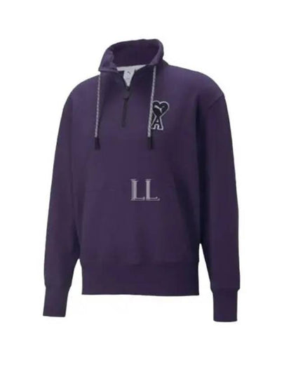 Men's Half Zip-Up Sweatshirt Purple - PUMA - BALAAN 2