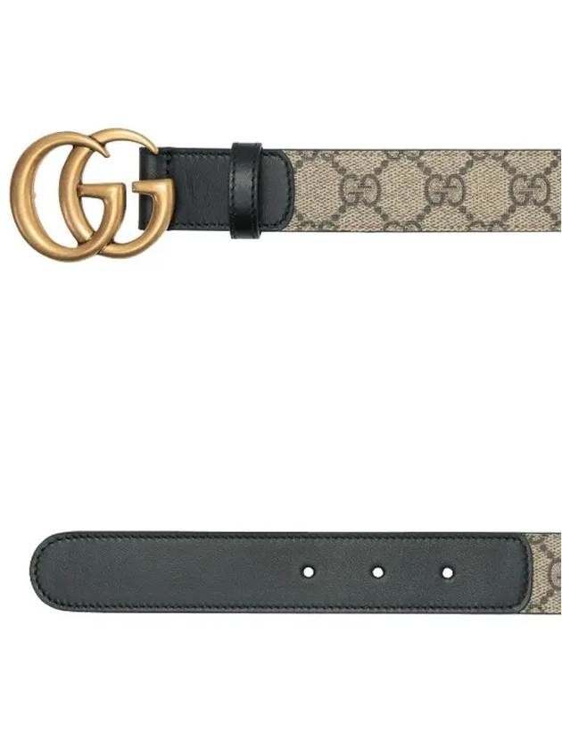 Double G Buckle Leather Belt Grey - GUCCI - BALAAN 3