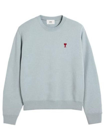 De Coeur Embossed Logo Crewneck Sweatshirt Blue - AMI - BALAAN 1