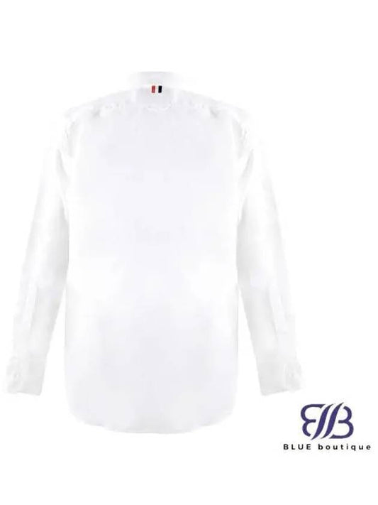 Oxford Grosgrain Placket Cotton Long Sleeve Shirt White - THOM BROWNE - BALAAN 2