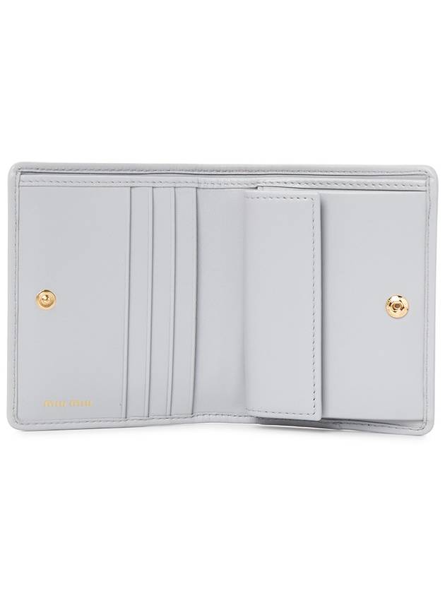 Matelasse Leather Half Wallet Pearl Grey - MIU MIU - BALAAN 5