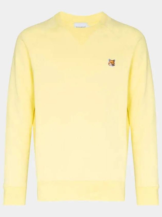 Fox Head Patch Sweatshirt Light Yellow - MAISON KITSUNE - BALAAN.