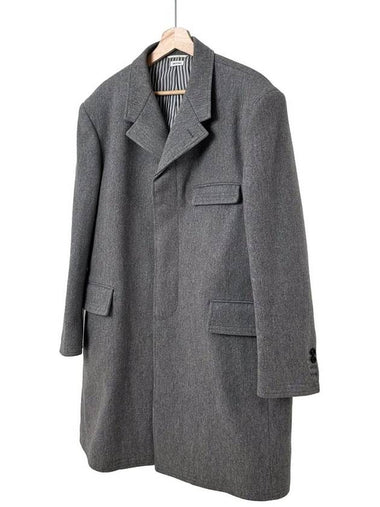 4 TB Men s Classic Chesterfield Wool Twill Coat Gray - THOM BROWNE - BALAAN 1