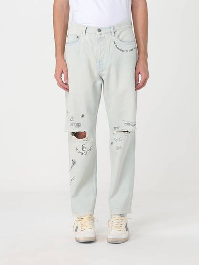 Printed Straight Jeans Light Blue - GOLDEN GOOSE - BALAAN 2