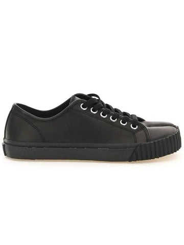 Tabi Leather Low Top Sneakers Black - MAISON MARGIELA - BALAAN 1