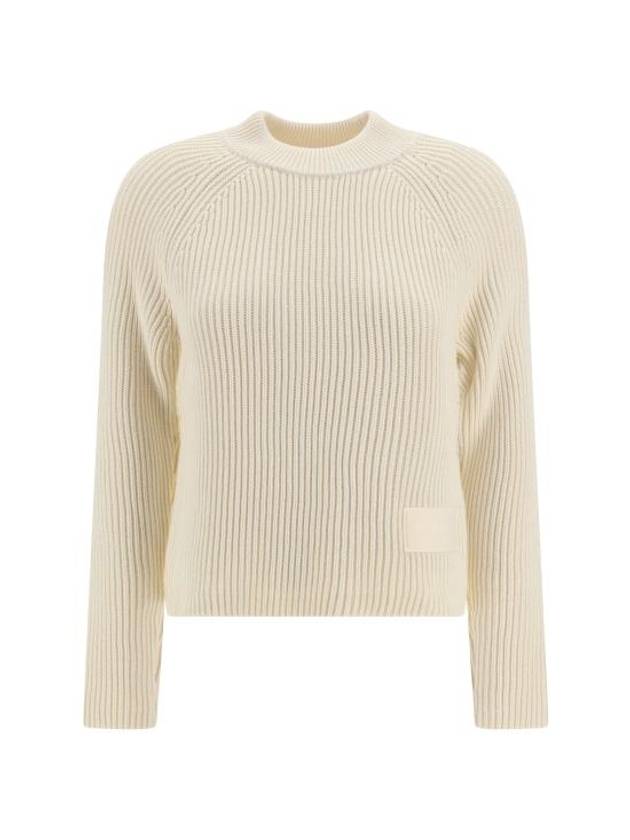 Logo Patch Label Knit Top Ivory - AMI - BALAAN 2