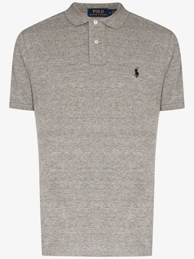 Men's Embroidered Logo PK Shirt Grey - POLO RALPH LAUREN - BALAAN 2