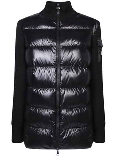 Padded Wool Cardigan Black - MONCLER - BALAAN 2