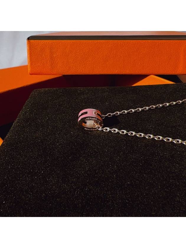 Mini Pop H Pendant Necklace Rose Gold - HERMES - BALAAN.