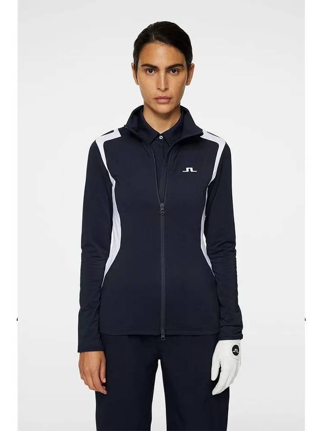 Women's Mae Zip Mid Layer Track Jacket Navy - J.LINDEBERG - BALAAN 3