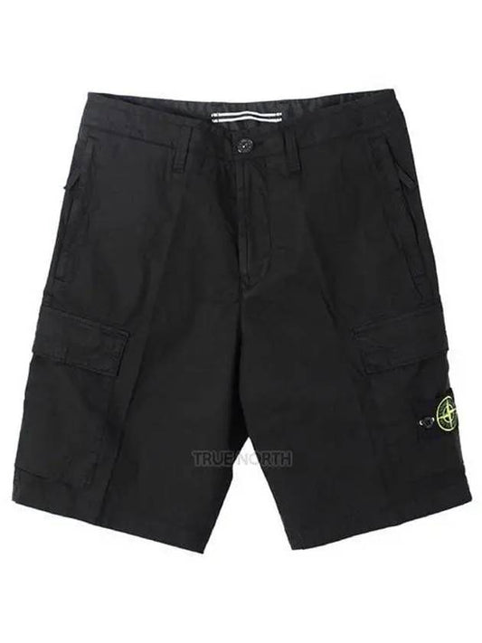 Light Stretch Cotton Bermuda Shorts Black - STONE ISLAND - BALAAN 2