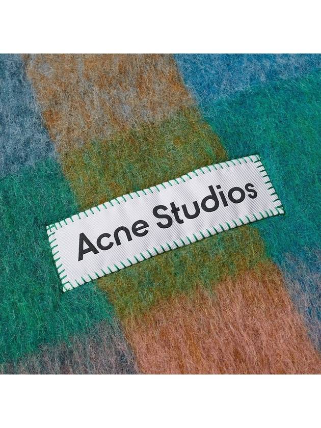 Check Mohair Muffler Turquoise Camel Blue - ACNE STUDIOS - BALAAN 6