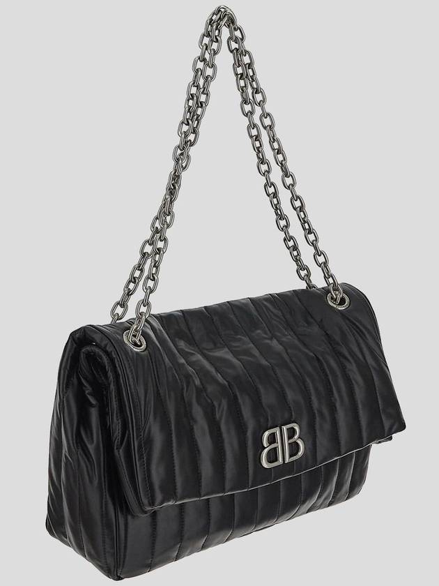 Monaco Chain Medium Shoulder Bag Black - BALENCIAGA - BALAAN 5