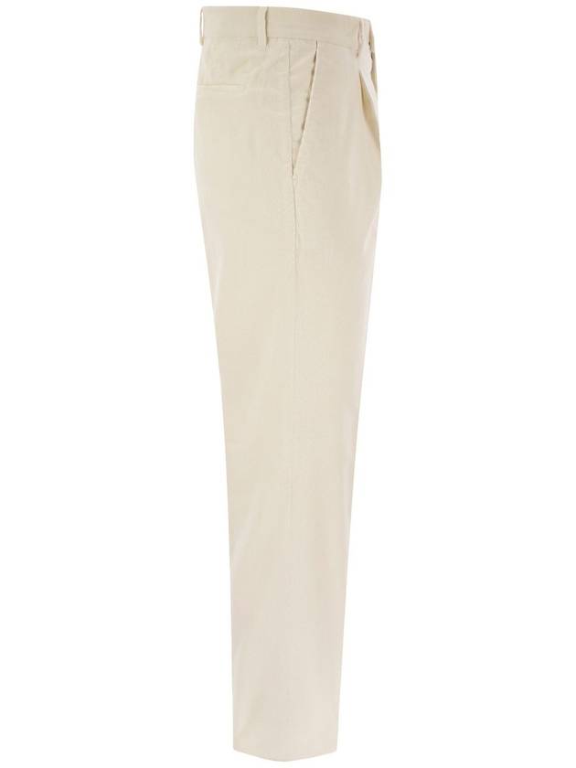 Leisure fit trousers in garment dyed cotton corduroy with darts - BRUNELLO CUCINELLI - BALAAN 3