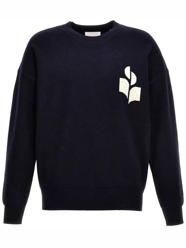 Ateley Logo Cotton Sweatshirt Midnight - ISABEL MARANT - BALAAN 3