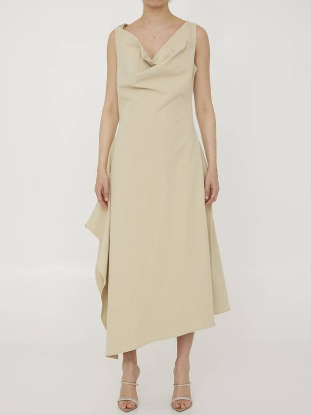 Midi Dress 743355V2T30 9016 BEIGE - BOTTEGA VENETA - BALAAN 2