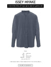 Pleated Stand Up Collar Long Sleeve Shirt Grey - ISSEY MIYAKE - BALAAN 3