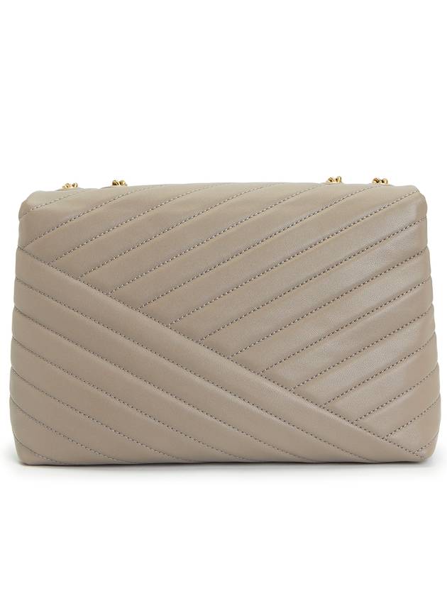 Kira Chevron Convertible Shoulder Bag Grey - TORY BURCH - BALAAN 5